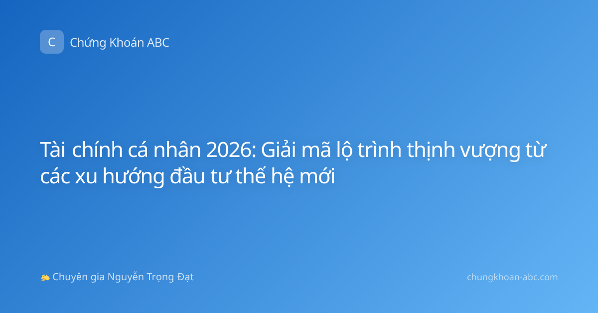 Tài chính cá nhân 2026: Giải mã lộ trình thịnh vượng từ các xu hướng đầu tư thế hệ mới
